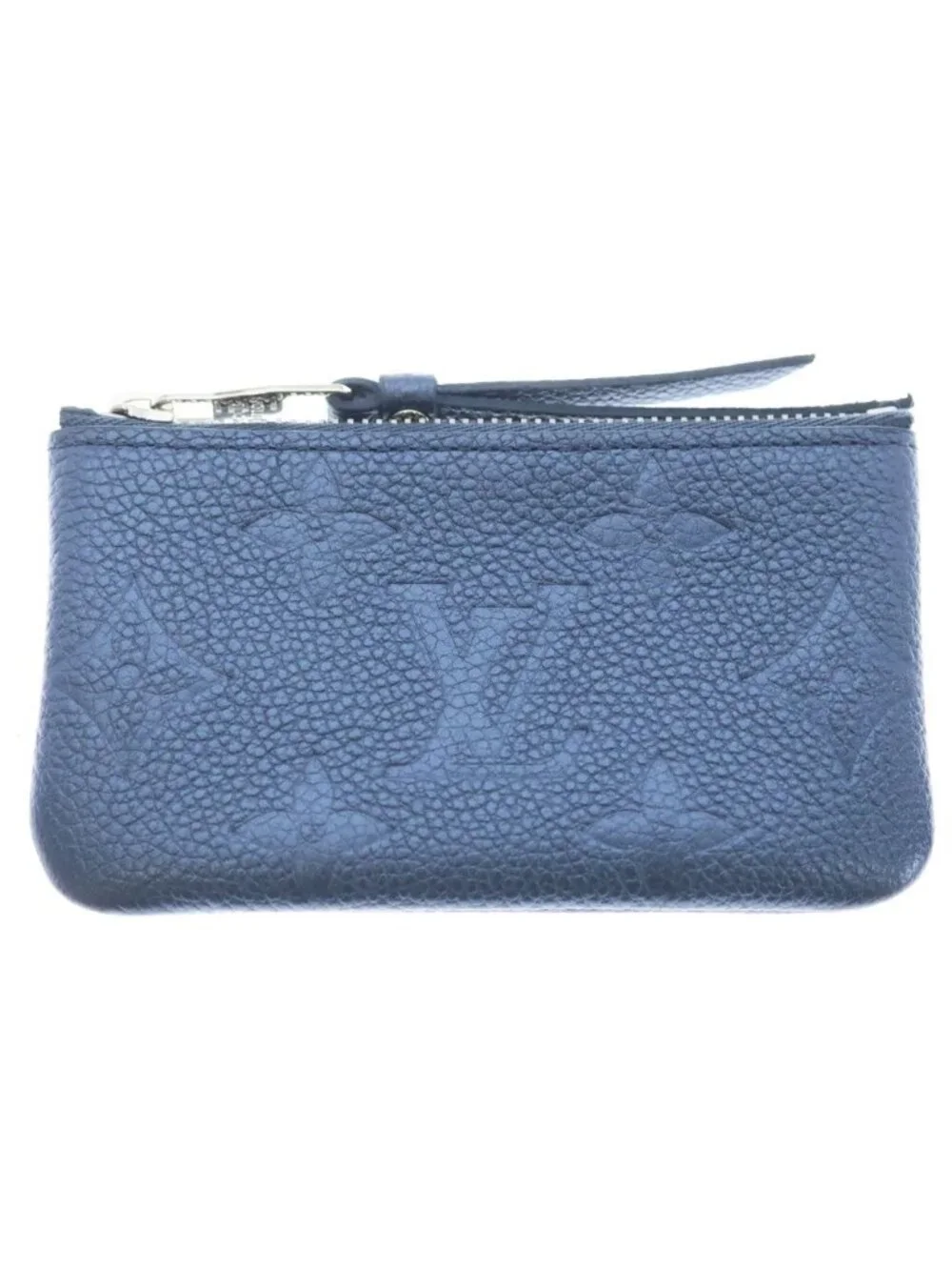 Louis Vuitton Empreinte Pochette Cles Charm Coin Purse Case Pouch Metallic Navy